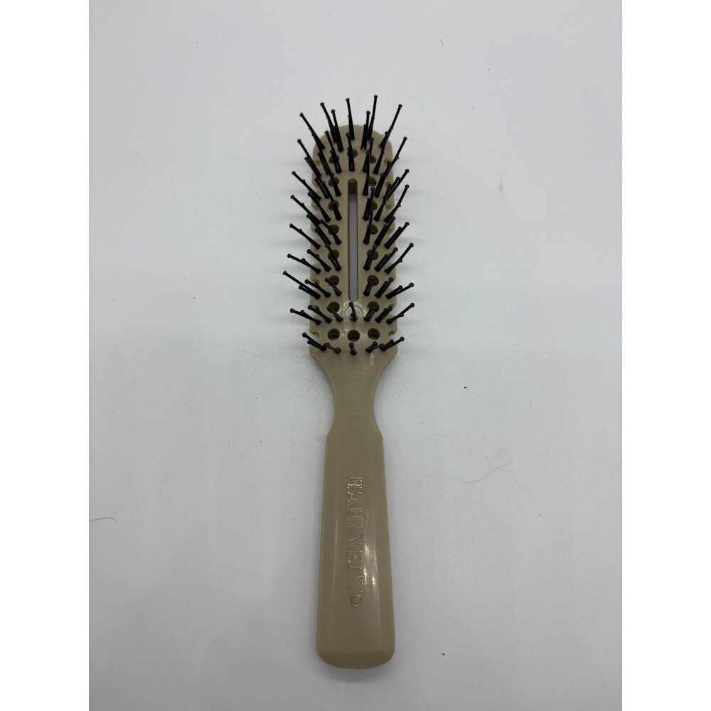 Vintage HAIRVENT Vented Double Sided Brush TAUPE 6'' Plastic USA